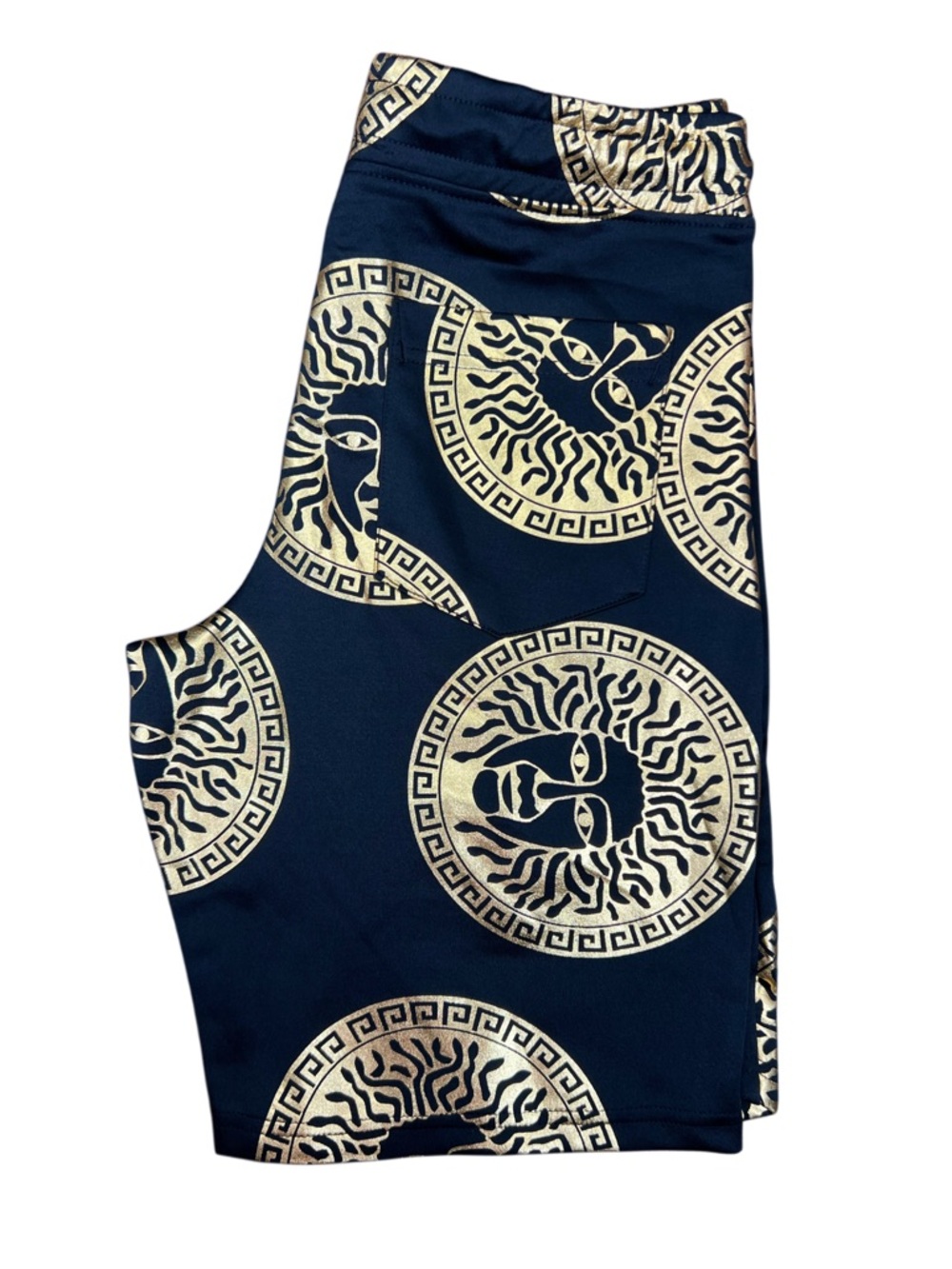 NWT Drill Clothing Company Medusa Print Black Gold Drawstring Shorts Small - Picture 3 of 7